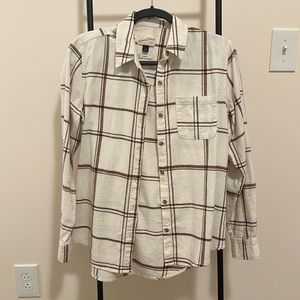 Universal thread cream & brown flannel